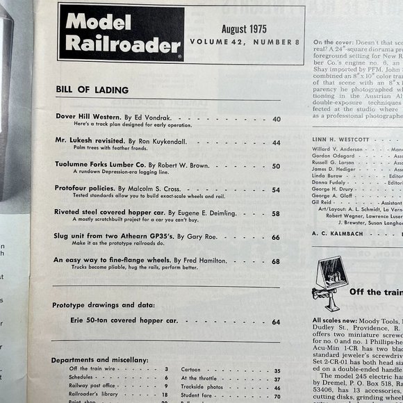 Model Railroader Magazine Back Issue u Aug 1975  Vol 42 No 8 Scratch Building on - Picture 5 of 8